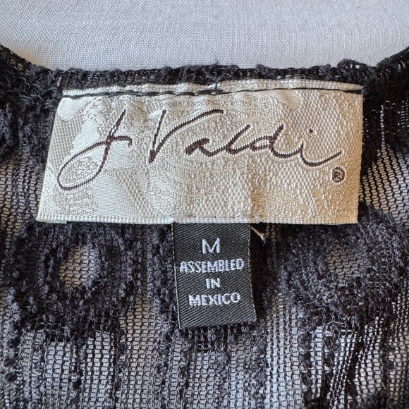 J Valdi Womens Babydoll Crochet Lace Tank Dress Black Medium Whimsigoth Layering - Picture 6 of 12